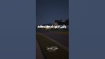 ﴿وَيَوْمَ يُنَادِيهِمْ فَيَقُولُ أَيْنَ شُرَكَائِيَ الَّذِينَ كُنتُمْ تَزْعُمُونَ﴾سورة القصص الآية62