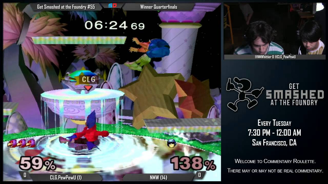 Get Smashed at the Foundry #55 - Winner Quarters: CLG.PewPewU (Falco) vs NMW (C. Falcon)