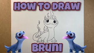 How To Draw Bruni Frozen 2 Easy Step-By-Step Tutorial For Kids