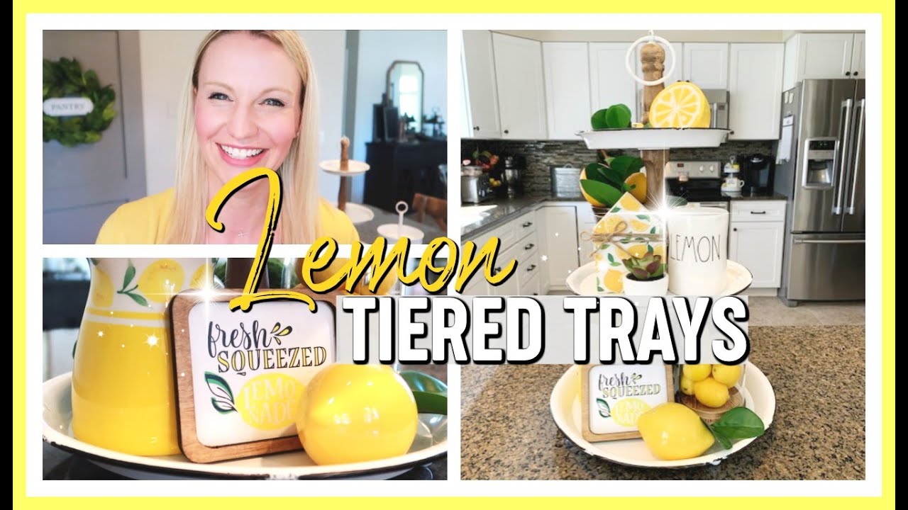 SUMMER TIERED TRAY DECOR! | LEMON TIERED TRAY DECOR IDEAS 2020