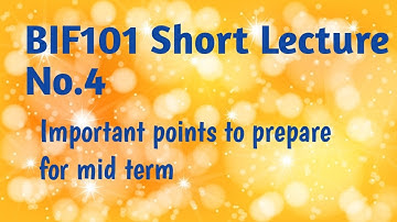 BIF101 Vu short Lecture no. 4// introduction to bioinformatics