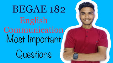 BEGAE 182 | ENGLISH |  MOST IMPORTANT QUESTIONS |  IGNOU | YAHI AAYEGA EXAM ME