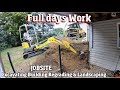 Full day of work excavating & Landscaping a backyard with new retaining walls 4k Timelapse