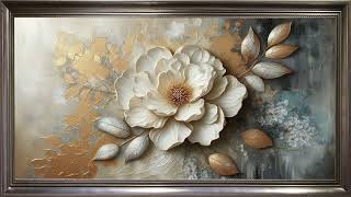 Experience the LUXURY of Peony with Gold 4K TV Screensaver screenshot 3