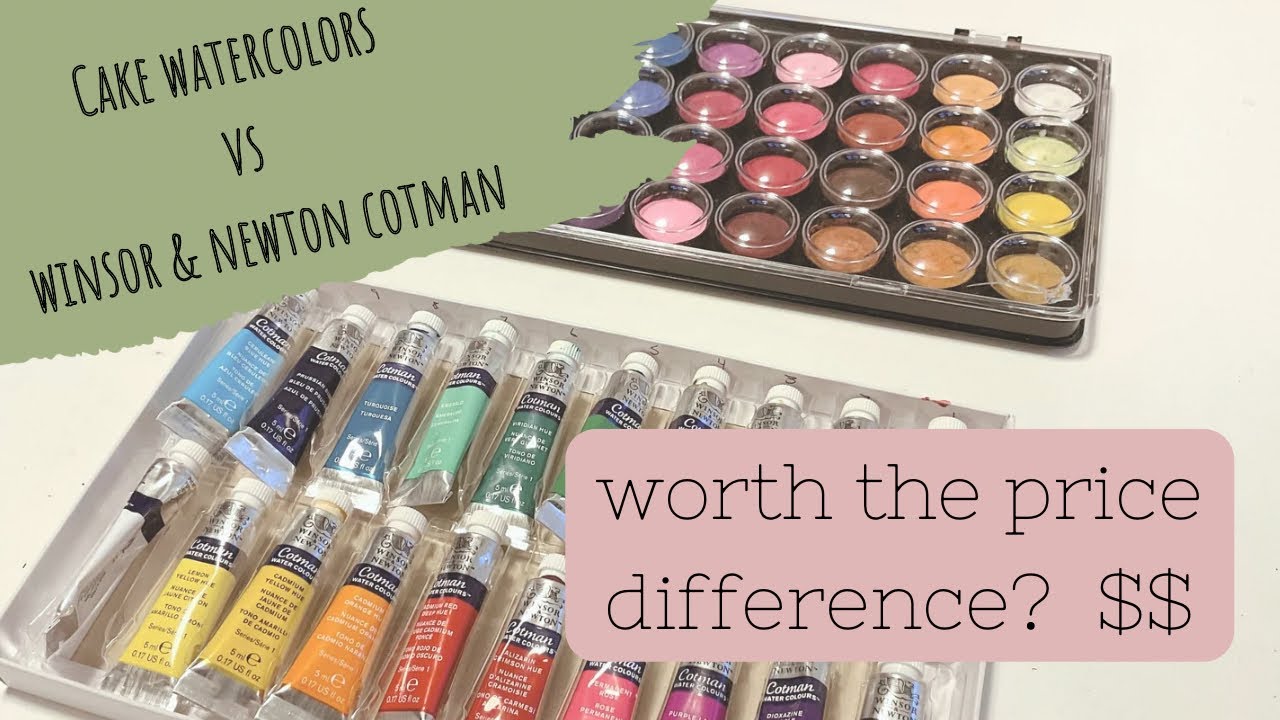 Winsor & Newton paints vs cake watercolor palette. Pros and cons. Side