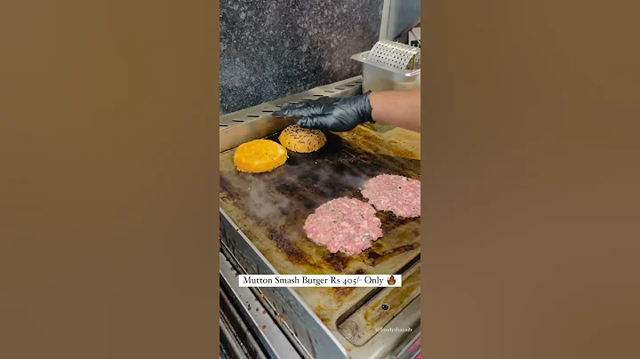 Rs 405/- Mutton Smash burger 🍔😳 #burger #shortsfeed #youtubeshorts #viral #explore #shorts