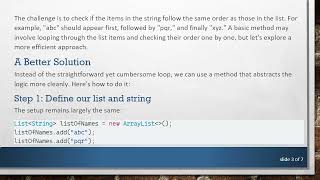 How to Efficiently Verify Ordered Sequences in Java Strings and Lists