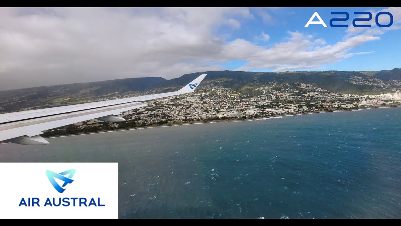 Landing with Air Austral in A220 on Reunion Island from Mauritius YouTube