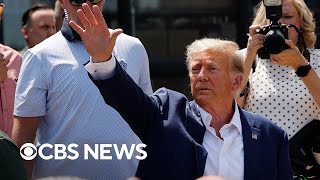 Trump repeats 2020 falsehoods at Iowa State Fair, DeSantis sees mix of reactions from voters