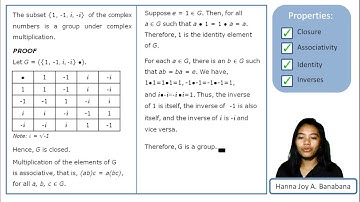 {1,  -1, i,  -i} is a Group Under Complex Multiplication