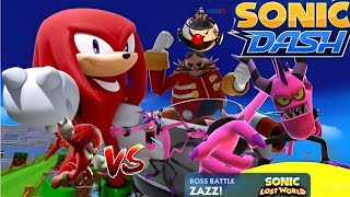 SONIC DASH KNUCKLES Win 2 Epic Boos Rare Battle Vs Eggman and Zazz | Sonic Dash Run Race #Gameplay