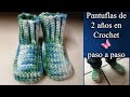 PANTUNFLAS NIÑO 2 AÑOS en crochet PASO A PASO