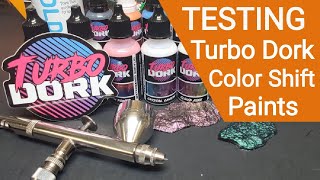 Testing Turbo Dork Color Shift Paints - Plus Golden Airbrush Medium