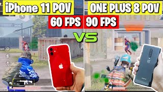 iPhone 11 Vs One Plus 8 PUBG TDM|60 Fps Vs 90 Fps Test|Which One Better In 2021?