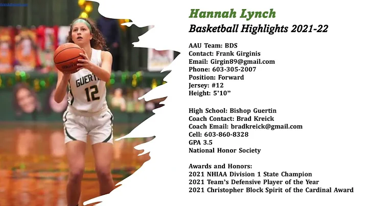 Hannah Lynch 2024 Basketball Highlight Video 2021-22