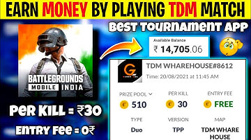 Battlegrounds Mobile India TDM Tournament App | Play TDM And Earn Money | Best BGMI Tourament App