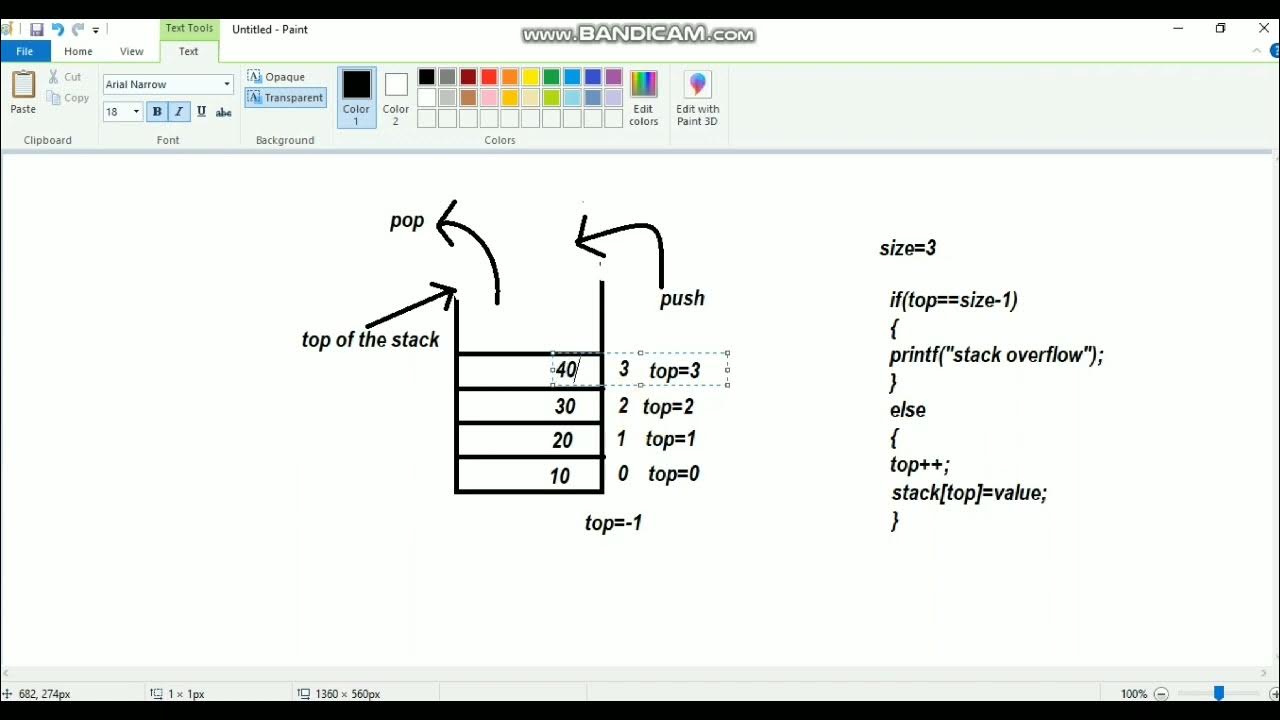 stack push and pop operation. data structure. - YouTube