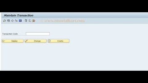 SAP Transaction Codes (T-code) | How to create it