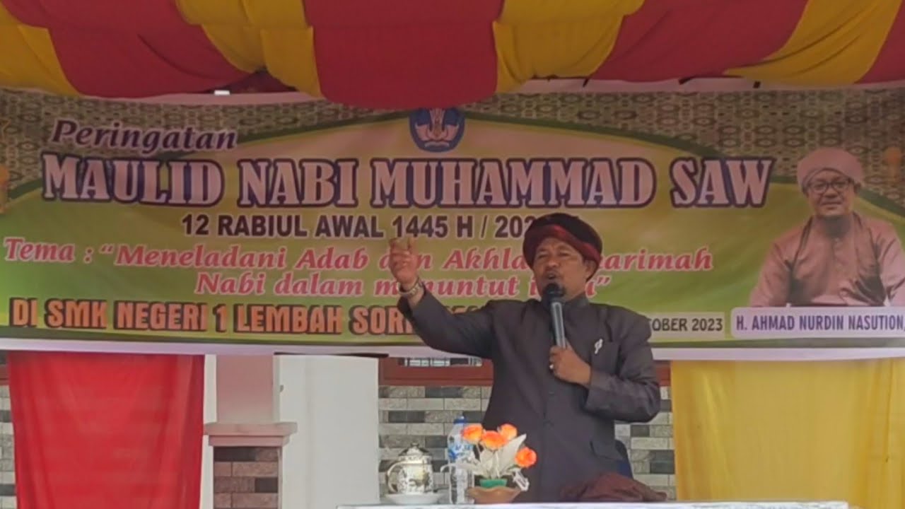 Ceramah Maulid Nabi Bersama Ayah Nurdin Di SMKN 1 Lembah Sorik Marapi Mandailing Natal
