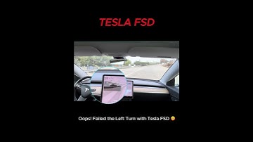 Oops! Failed the Left Turn with Tesla FSD 😬#shorts #fsd