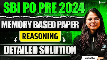 SBI PO Previous Year Question Paper Solved | SBI PO Pre Reasoning Memory Based Paper PDF Download