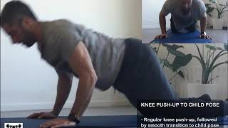 Knee push-up to child pose