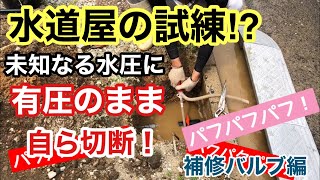 漏水修理【メーター止水栓移動】不断水20mm補修バルブ使用