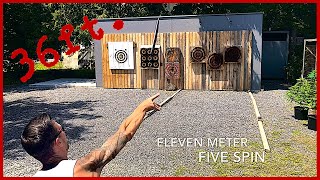 11 meter 5 spin, Knife Throwing