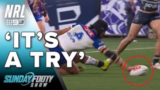 Joey and Cam Smith DEMAND an explanation over Crichton's No-Try: Sunday Footy Show | NRL on Nine