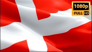 Denmark waving flag. National 3d Danish flag waving. Sign of Copenhagen. Denmark flag Full HD