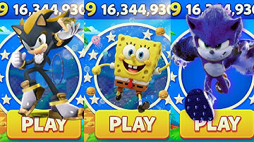 Sonic Dash - SpongeBob VS Outlaw Shadow VS Werehog EXE _ Movie Sonic vs All Bosses Zazz Eggman