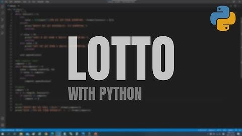 Python: 복권 프로그램 만들기
