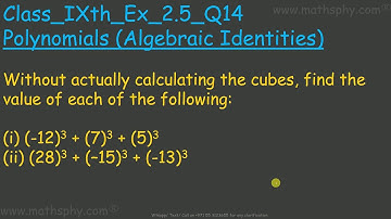 CUBIC Polynomials Class 9 Ex. 2.5 Q14, NCERT Solution, CUBIC POLYNOMIALS Solution Class 9 NCERT