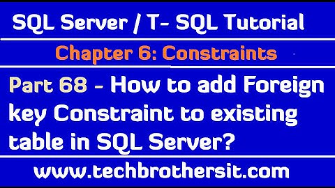 How to add Foreign key Constraint to existing table in SQL Server-SQL Server/TSQL Tutorial Part 68