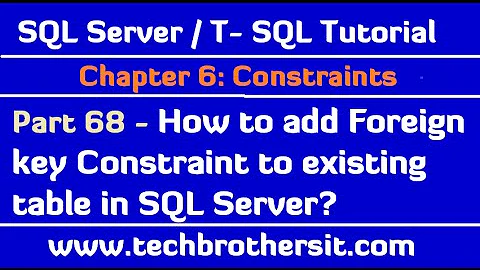 How to add Foreign key Constraint to existing table in SQL Server-SQL Server/TSQL Tutorial Part 68