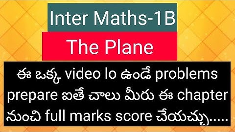 Inter Maths-1B - The Plane  - 2 marks Important problems
