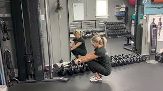 Narrow Squat to Cable Row