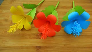 Simple Paper Flower Making?Easy Paper Craft Flowers|Paper Flower Making Step by Step? [Tutorial]