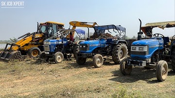 Jcb 3dx Backhoe Loader Machine Loading Mud In Swaraj 742 XT Tractor | Jcb Tractor | Jcb Video | Jcb