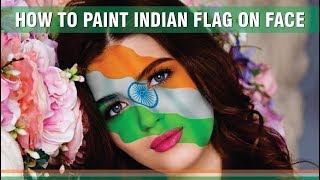 HOW TO PAINT INDIAN FLAG ON FACE  ll How to flag paint on face adobe photo shop complete video screenshot 5