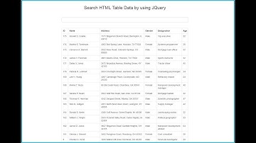 Search HTML Table Data by using JQuery