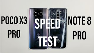 Xiaomi Poco X3 Pro vs Xiaomi Redmi Note 8 Pro Speed Test