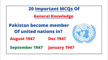 20.Important MCQs of General knowledge || Sir Naeemullah Mahar