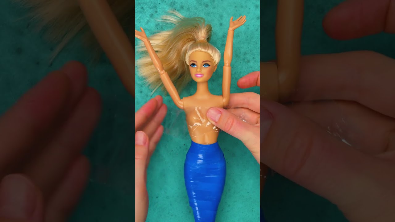Turn Your Barbie Into AMAZING Glittery Mermaid EASY DIY
