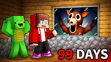 JJ and Mikey Survive 99 Nights in The Forest?! - Maizen Minecraft Animation
