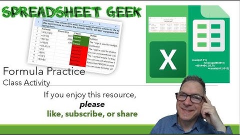 Spreadsheet Lesson Plan - Practice Entering Formulas