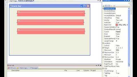 How to use trackbar in visual studio.net