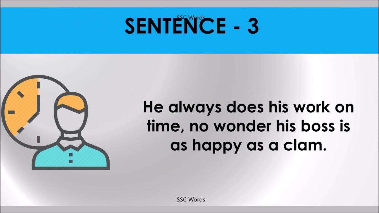 HAPPY AS A CLAM Idiom 960 Meaning and five sentences SSC Words