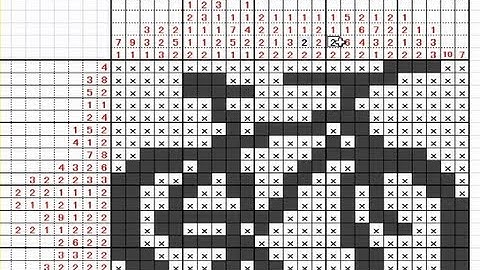 Picross（Logic puzzle）playing with Excel sheet No23