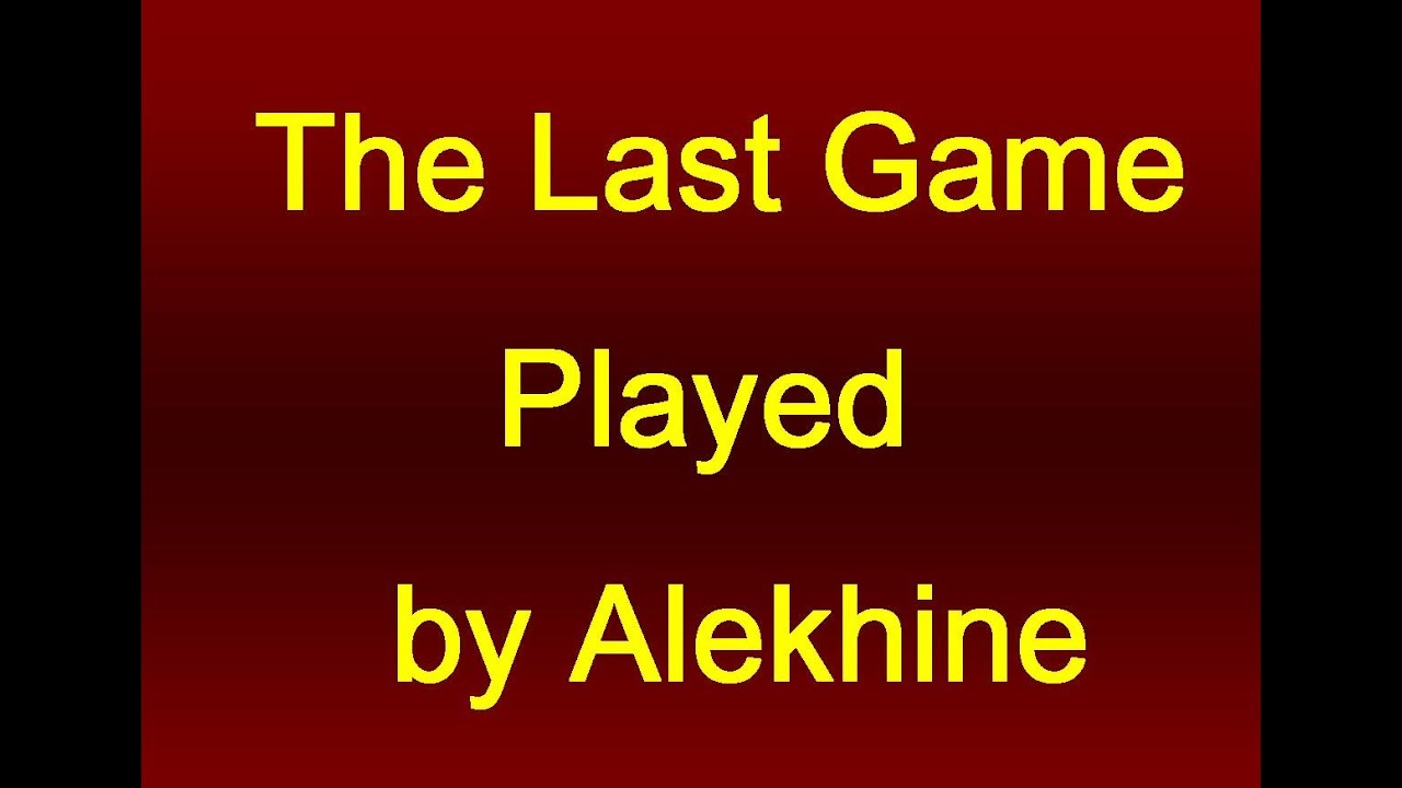Alexander Alekhine Immortal Game! vs Alan Linnell Fletcher